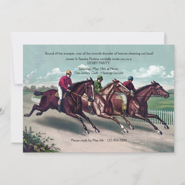Invitation Derby de Course Serrée (Devant)