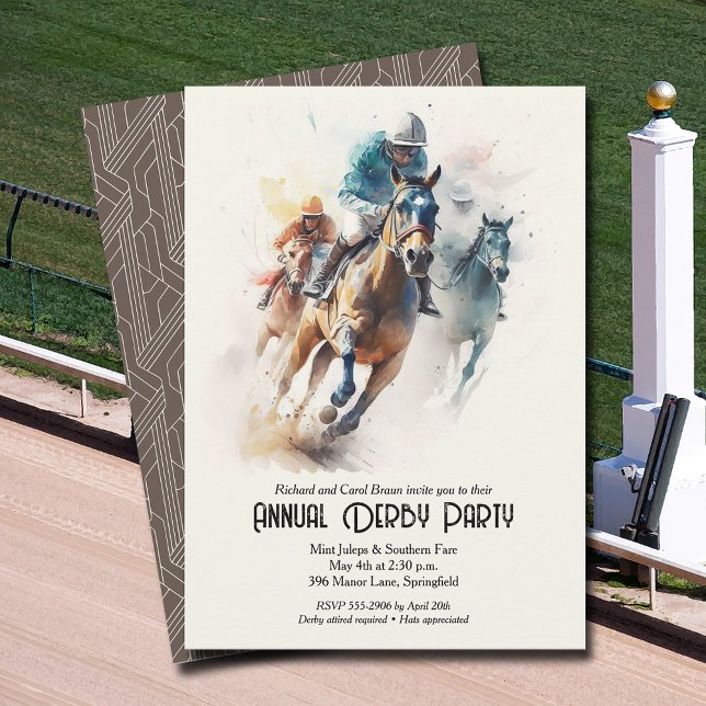 Invitation Derby Hors et Jockeys Party (Racehorses and Jockeys Derby Party Invitations - INSTANT DOWNLOAD and/or PRINTED or both!)