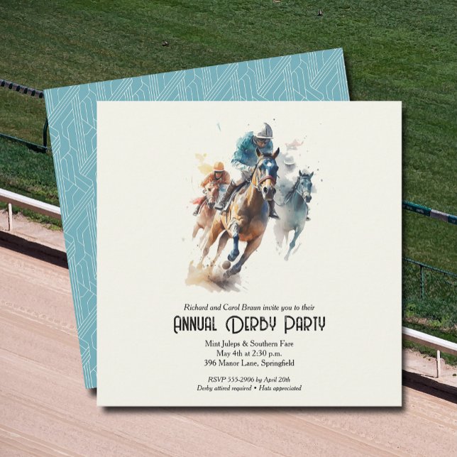 Invitation Derby Hors et Jockeys Party (Racehorses and Jockeys Derby Party Invitations - INSTANT DOWNLOAD and/or PRINTED or both!)