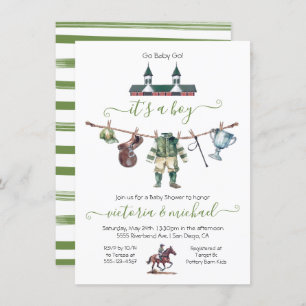 Invitation Derby Horse Racing Baby shower Clothesline