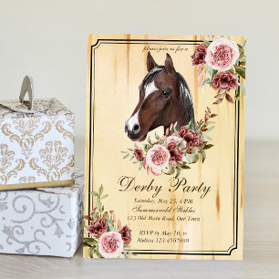 Invitation Derby party, cheval, fête équestre