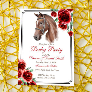 Invitation Derby party, cheval, fête équestre