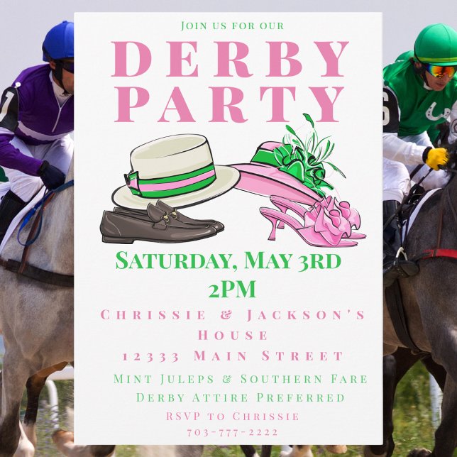 Invitation Derby Party Fancy Casquette Chaussures Fashion Pre (Créateur téléchargé)