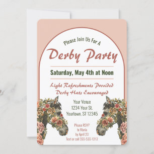 Invitation Derby Party Floral Race Horse Arch