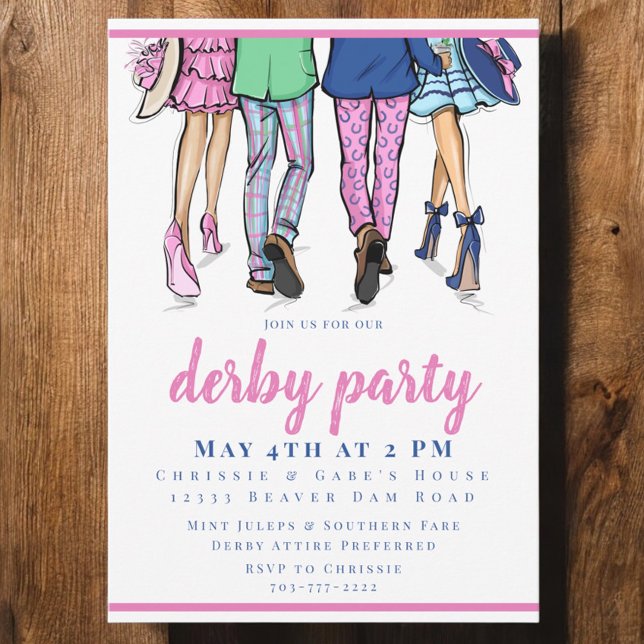 Invitation Derby Party Mode Preppy Horse Racing (Créateur téléchargé)