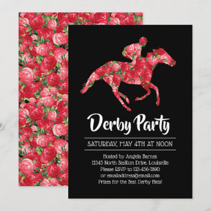 Invitation Derby Party Red Roses Racehorse 2