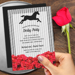 Invitation Derby Racehorse Silhouette et Parti Rose