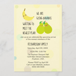 Invitation Dernier Baby shower de jumeaux neutres de genre Pe