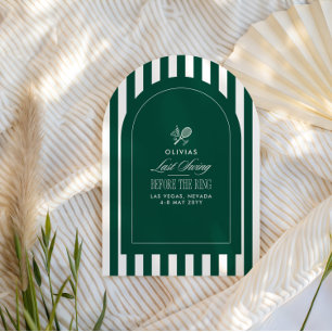 Invitation Dernier balancement avant l'anneau rayé vert et bl