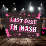 Invitation Dernier Bassin À Nash Bachelorette Party<br><div class="desc">Dernier bain en nash avec bottes de cowboy et étoiles en rose et marron</div>