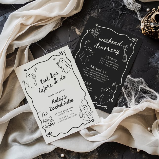 Invitation Dernier Boo avant de faire Halloween Bachelorette (Créateur téléchargé)