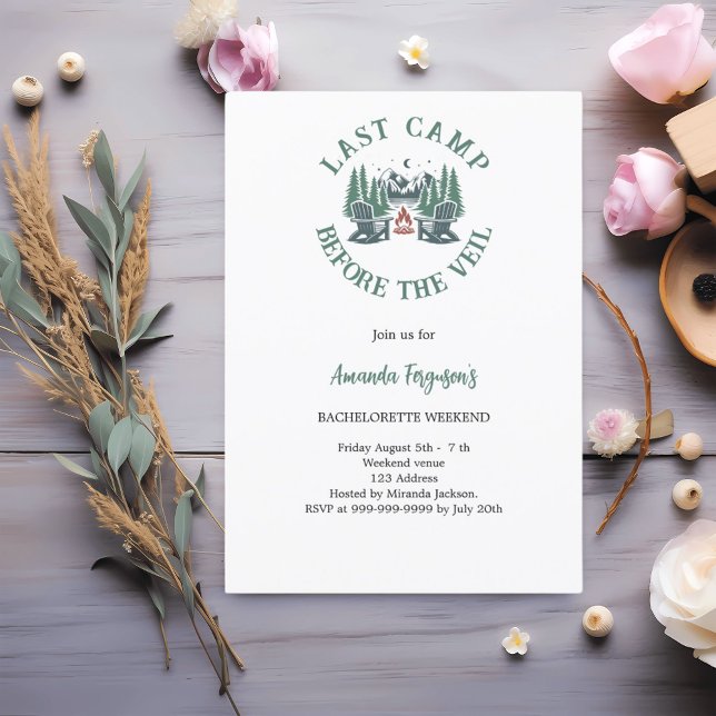 Invitation Dernier camp avant le week-end de la bachelorette  (Créateur téléchargé)