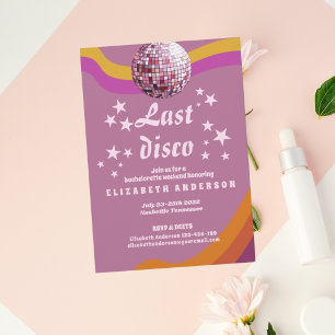 Invitation Dernier Disco Rétro 70s Week-end d'Enterrement de