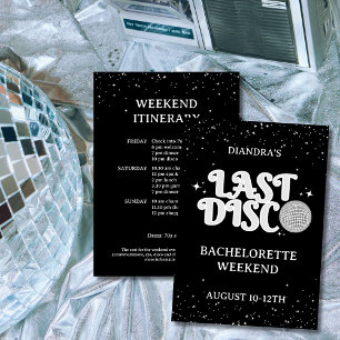 Invitation Dernier Disco Retro Silver les années 70 Bachelore