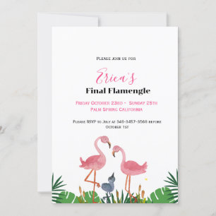 Invitation Dernier Flamengo Bachelorette & itinéraire week-en