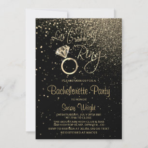 Invitation Dernier Fling avant la ceinture Bachelorette - Or 