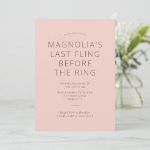 Invitation Dernier Fling Avant La Fête des mariées Anneau