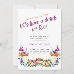 Invitation Dernier Fling Fiesta Cocktails Tacos Bachelorette