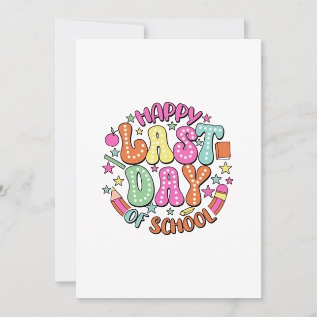 Invitation Dernier jour d'école heureux (Devant)