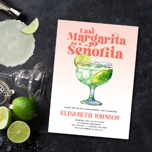 Invitation Dernier Margarita de Mademoiselle comme une Demois