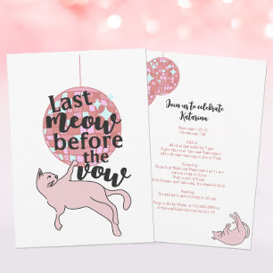 Invitation Dernier Meow Avant Le Vow Cat Bachelorette