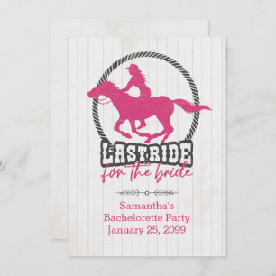 Invitation Dernier Ride Rose Chaud Pour L'Invitation De Marié