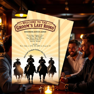 Invitation Dernier Rodéo Bachelor Party Cowboys Coucher de so