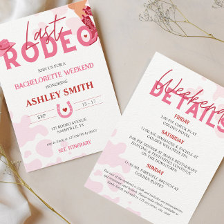 Invitation Dernier Rodeo Bachelorette Week-end Allons Filles