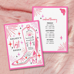 Invitation Dernier Rodeo Cowgirl Bachelorette Week-end Itinér