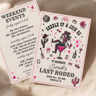 Invitation Dernier Rodeo Cowgirl Fun Nash Bash Bachelorette