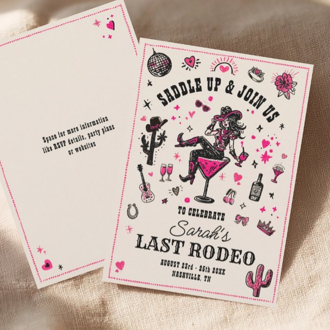 Invitation Dernier Rodeo Cowgirl Fun Nash Bash Bachelorette (Créateur téléchargé)