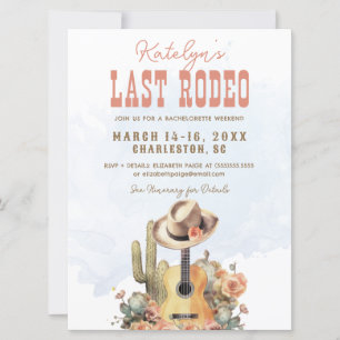 Invitation Dernier Rodéo de la Cowgirl Enterrement de Vie de 