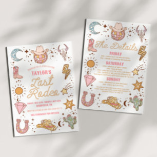 Invitation Dernier Rodeo Disco Cowgirl Weekend de Bachelorett