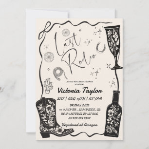 Invitation Dernier Rodéo Fête de Mariage Western