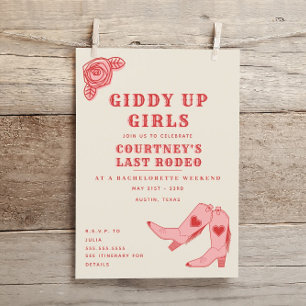 Invitation Dernier Rodeo Giddy Up Bachelorette Week-end Itiné