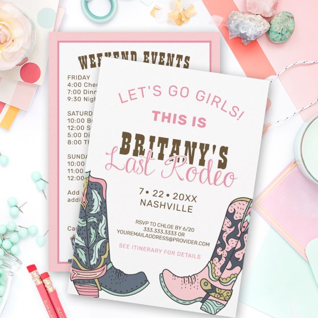 Invitation Dernier Rodeo Nashville Bachelorette Week-end (Créateur téléchargé)