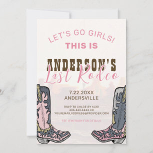 Invitation Dernier Rodeo Nashville Bachelorette Week-end Fête