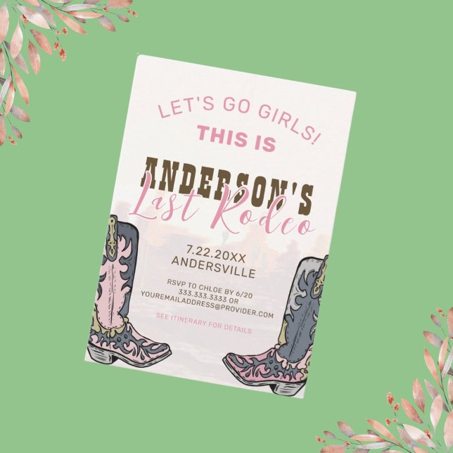 Invitation Dernier Rodeo Nashville Bachelorette Week-end Fête (Créateur téléchargé)