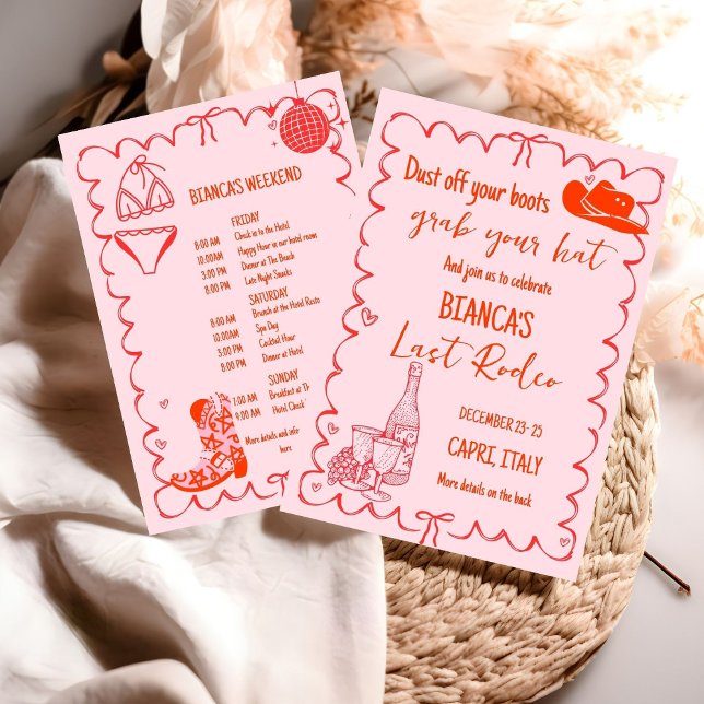 Invitation Dernier rodéo Nashville Bachelorette Weekend Party (Créateur téléchargé)