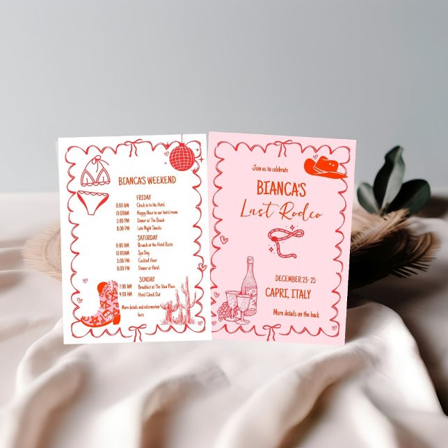 Invitation Dernier rodéo Nashville Bachelorette Weekend Party (Créateur téléchargé)