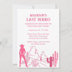 Invitation Dernier Rodeo Pink Bachelorette Party Week-end