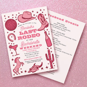 Invitation Dernier Rodéo Rose Cowgirl Weekend