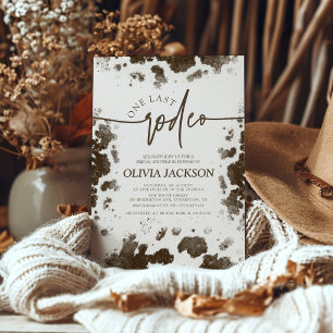 Invitation Dernier Rodeo Vache Imprimer Fête des mariées rose