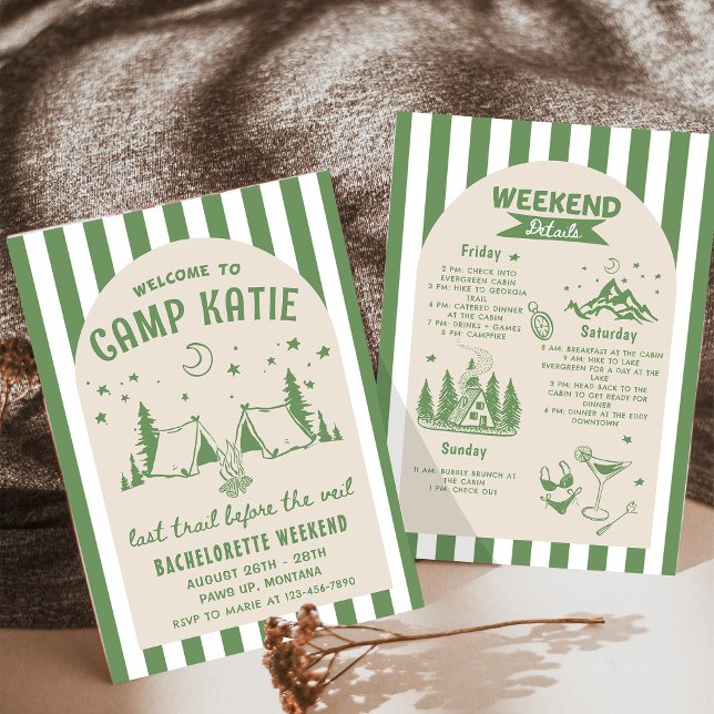 Invitation Dernier Sentier Avant Le Camp Veil Bachelorette Pa (Créateur téléchargé)