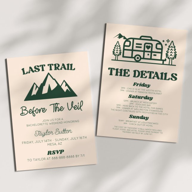 Invitation Dernier Sentier Avant Le Week-End De Bachelorette  (Créateur téléchargé)