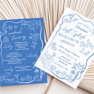 Invitation Dernier Splash Hand Drah Beach Week-end Bacheloret