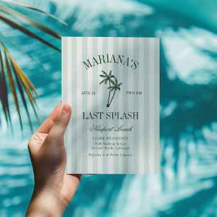 Invitation Dernier Splash Sea Green Palms Bachelorette