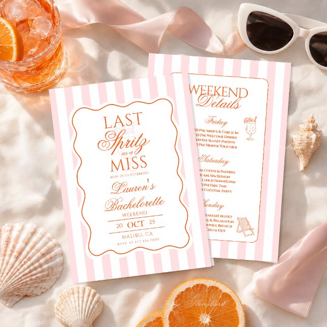 Invitation Dernier Spritz en tant que Miss Bachelorette  (Créateur téléchargé)
