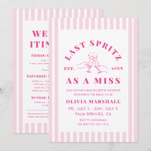 Invitation Dernier Spritz en tant que Miss pour un week-end d
