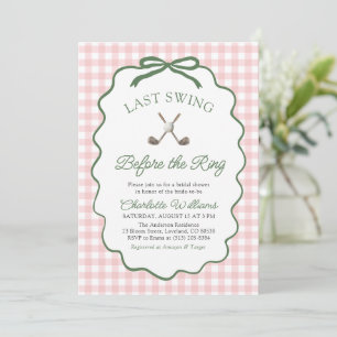 Invitation Dernier Swing Avant la Fête de Fiançailles de Golf